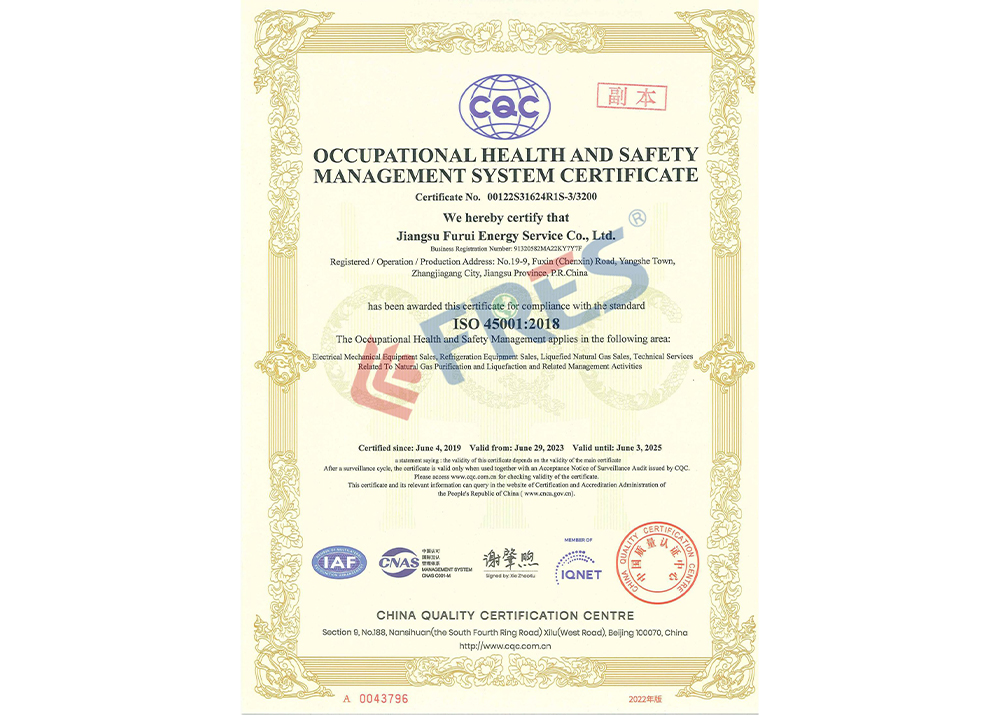 CQC Occupational Health and Safety Management System Certificate